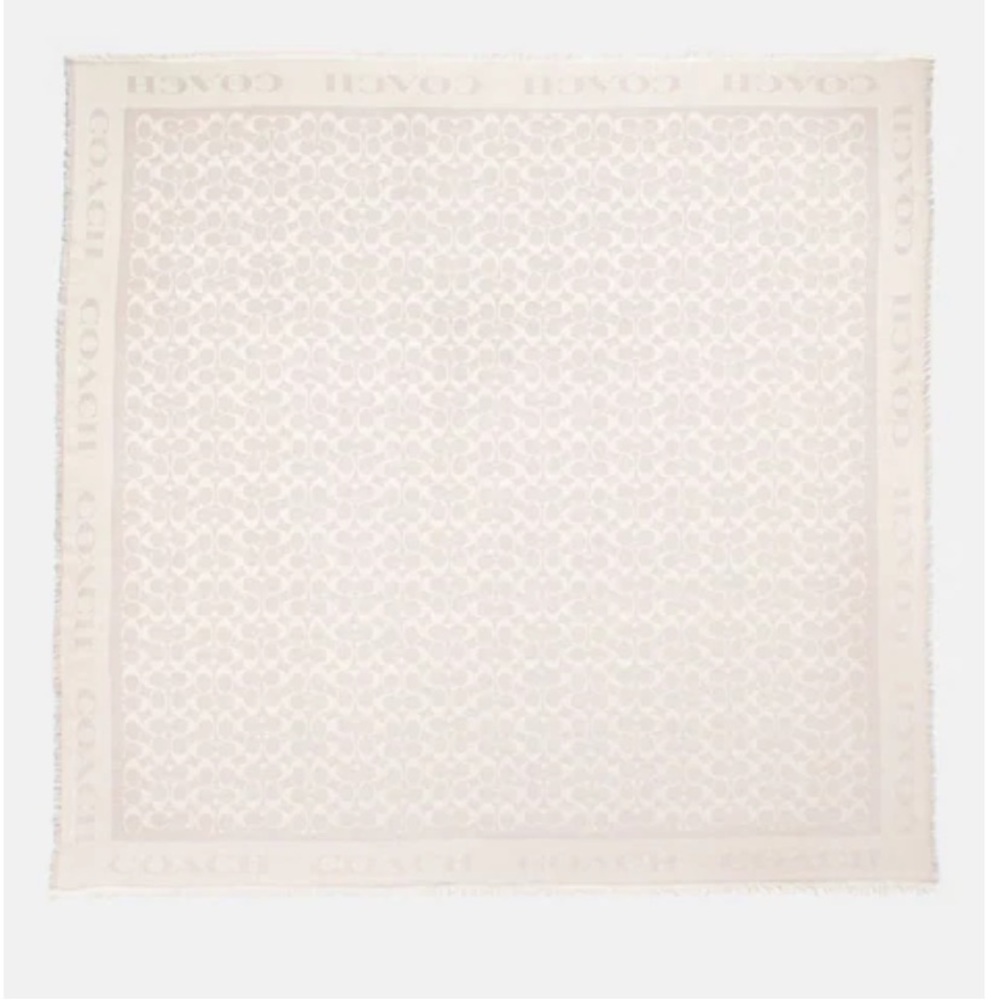 Coach jacquard oatmeal color oversized scarf 44” square